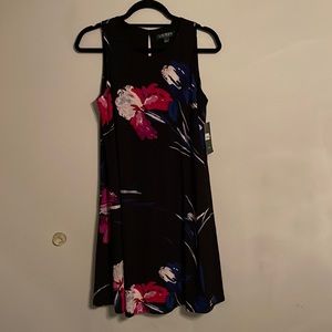 Black dress with floral design